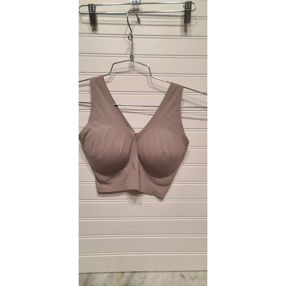 True and Co Taupe True Body V-Neck Bralette Size M NWT